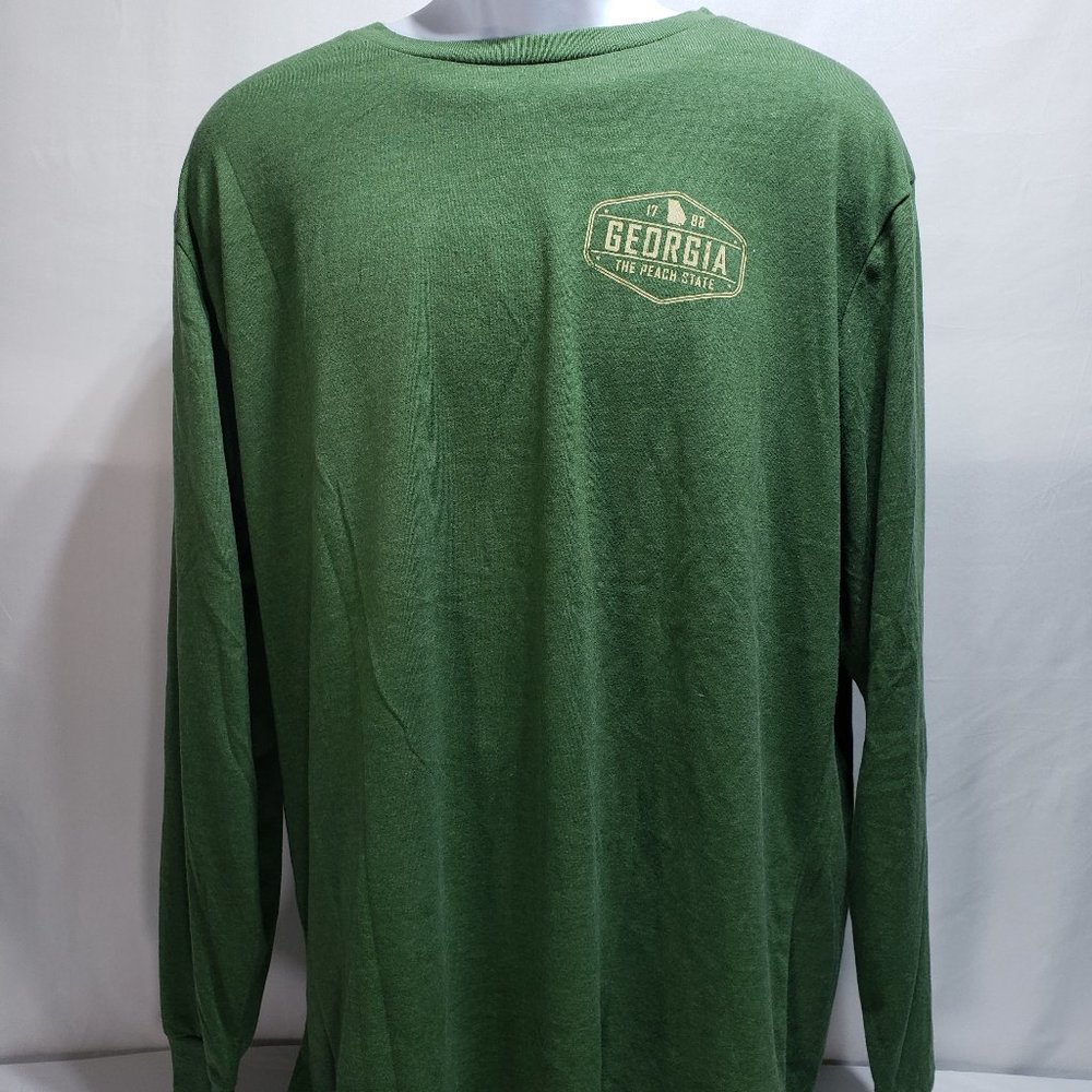 NEW State of Mine Men's Georgia Peach State Long Sleeve Tee Green